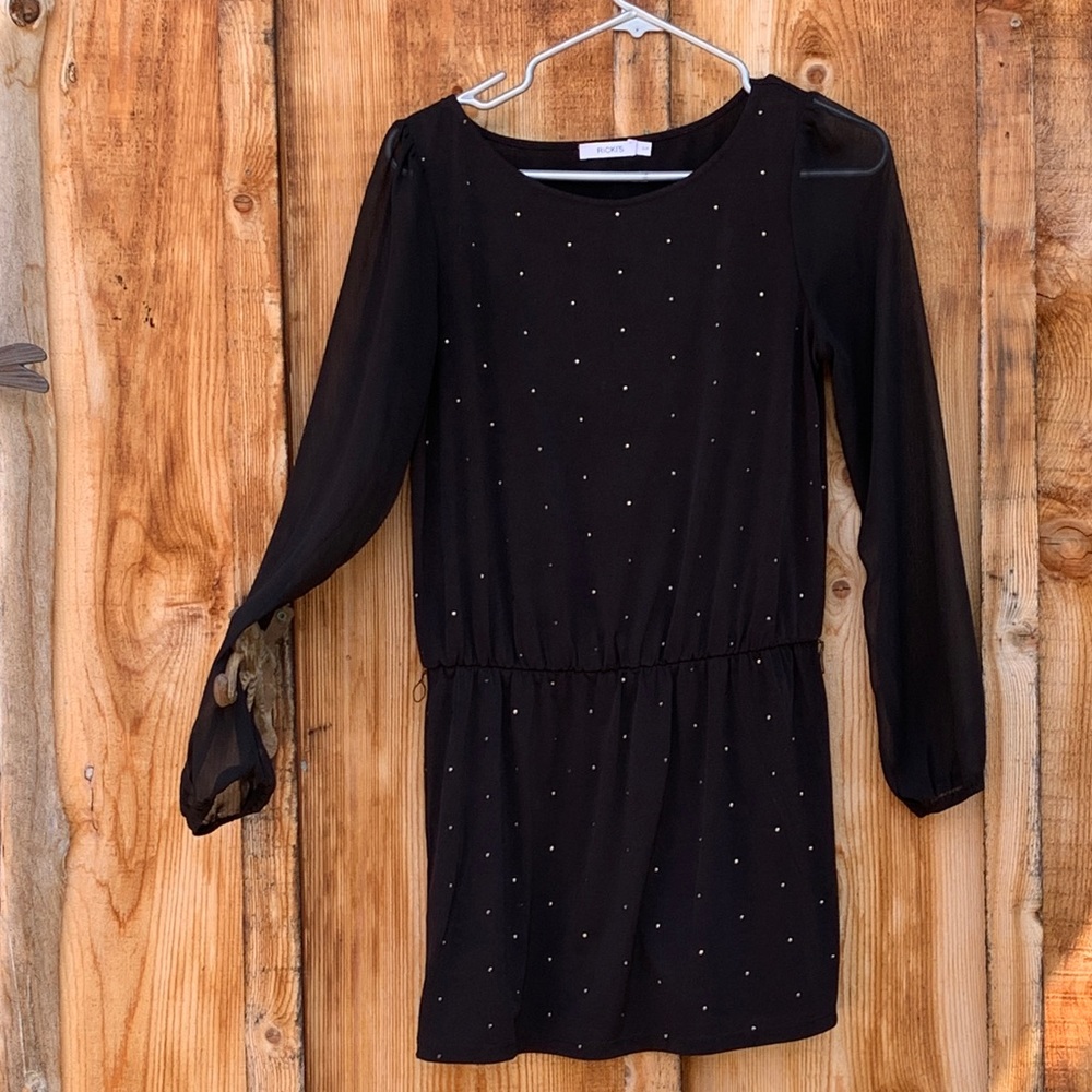 Black blouse with gold beading